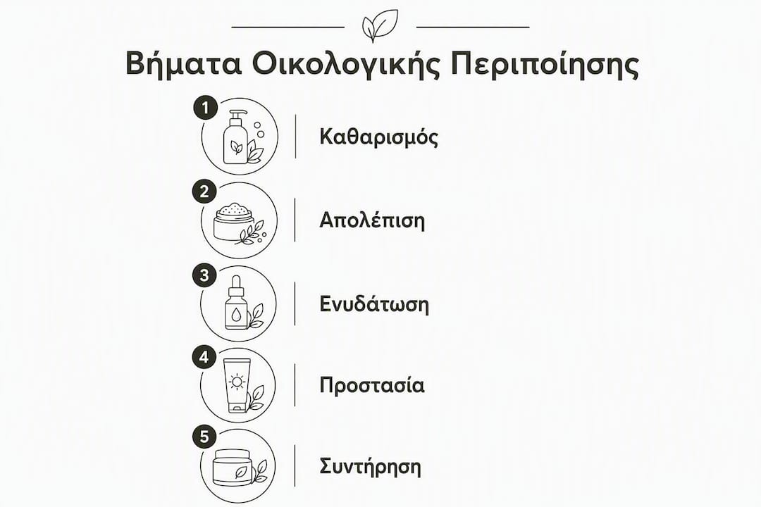 Εικονογραφημένος οδηγός με απλά βήματα για φροντίδα σώματος με σεβασμό στο περιβάλλον