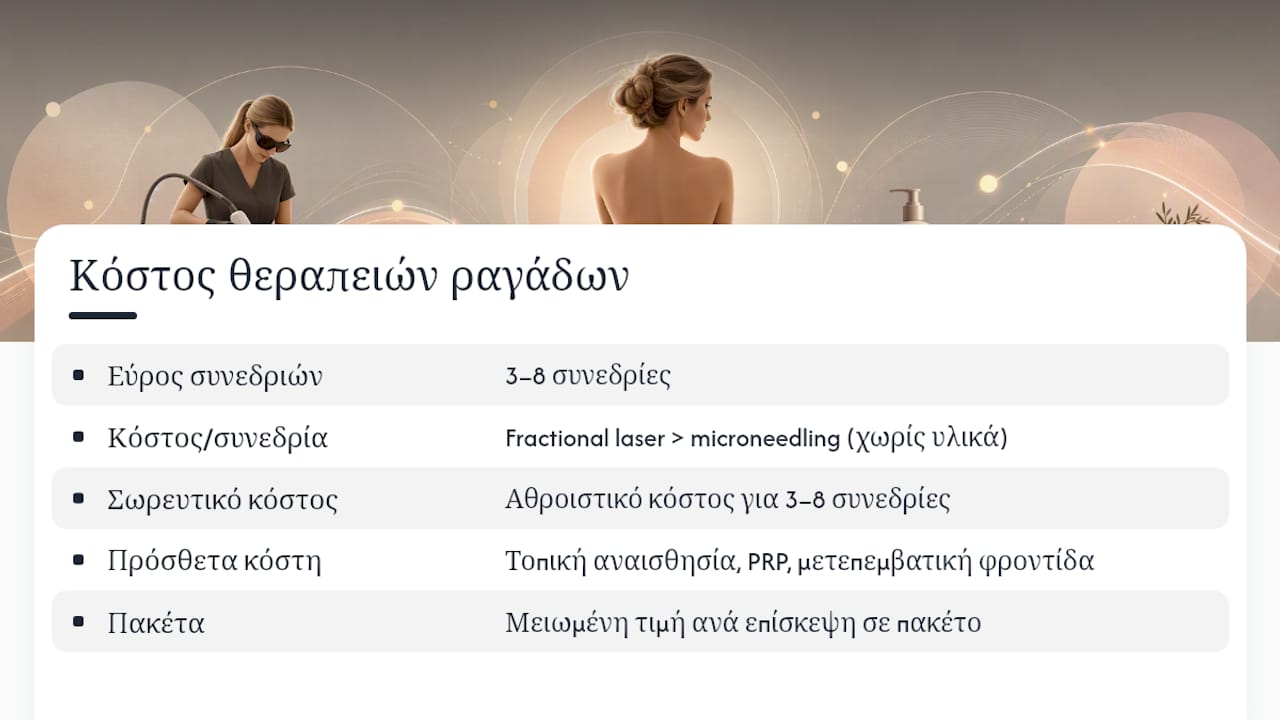 Σύγκριση κόστους για 3 έως 8 συνεδρίες