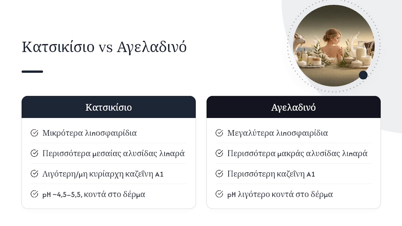 Σύγκριση γάλακτος κατσίκας και αγελάδας