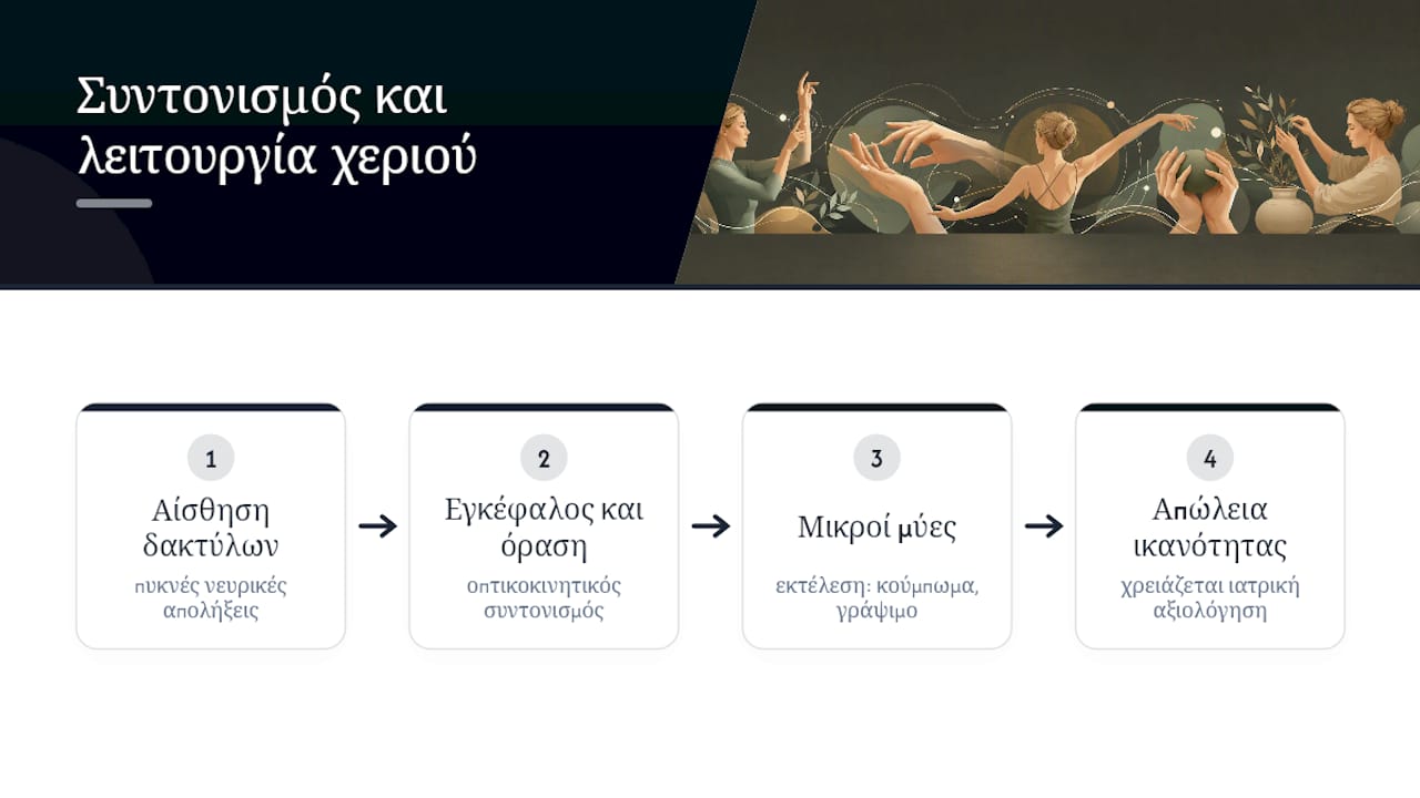 Διάγραμμα συντονισμού και λεπτών κινήσεων των χεριών