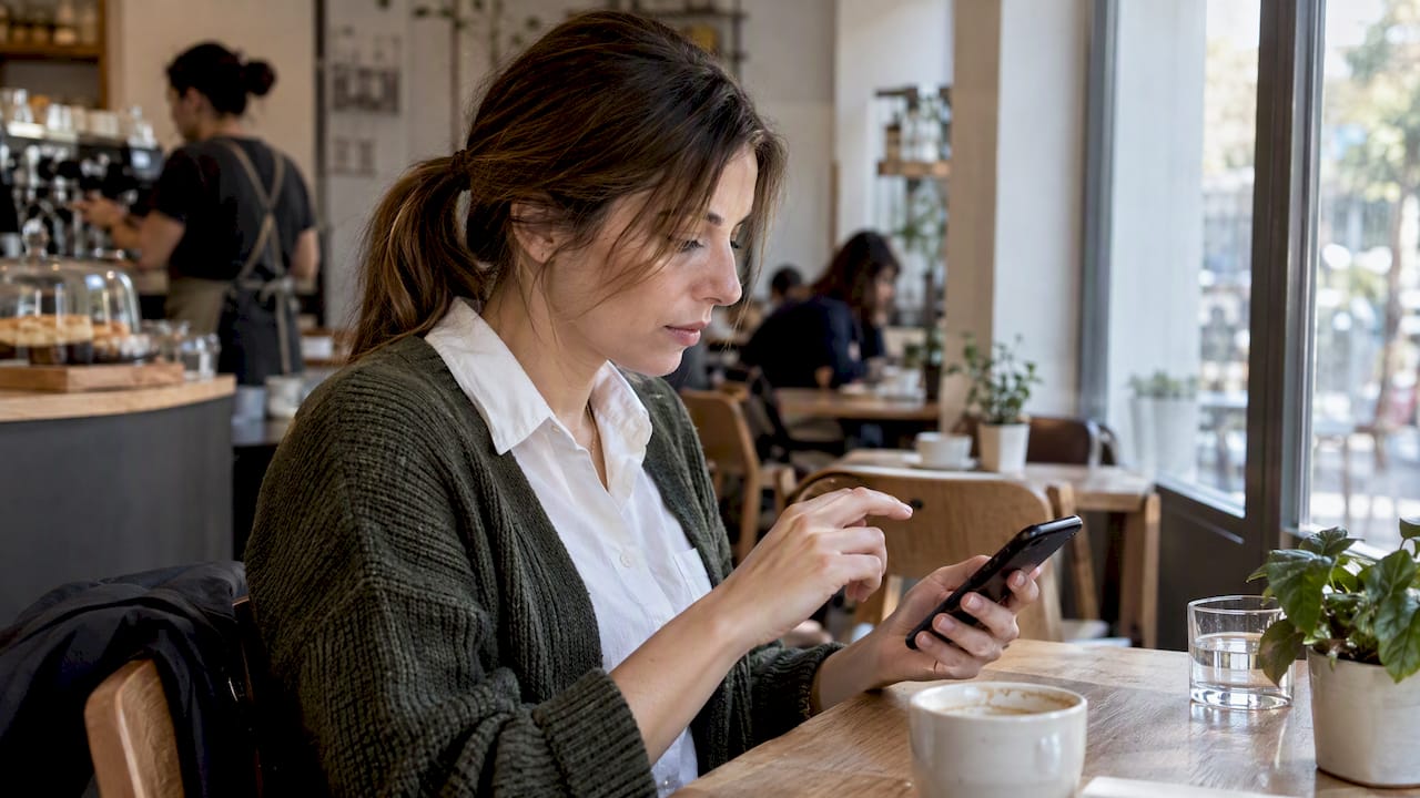Μια γυναίκα σκέφτεται αν θα κάνει unfollow