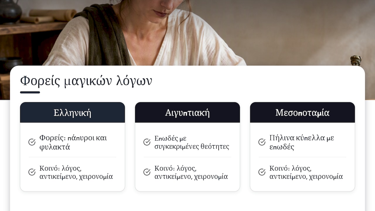 Σύγκριση τριών αρχαίων παραδόσεων επωδών
