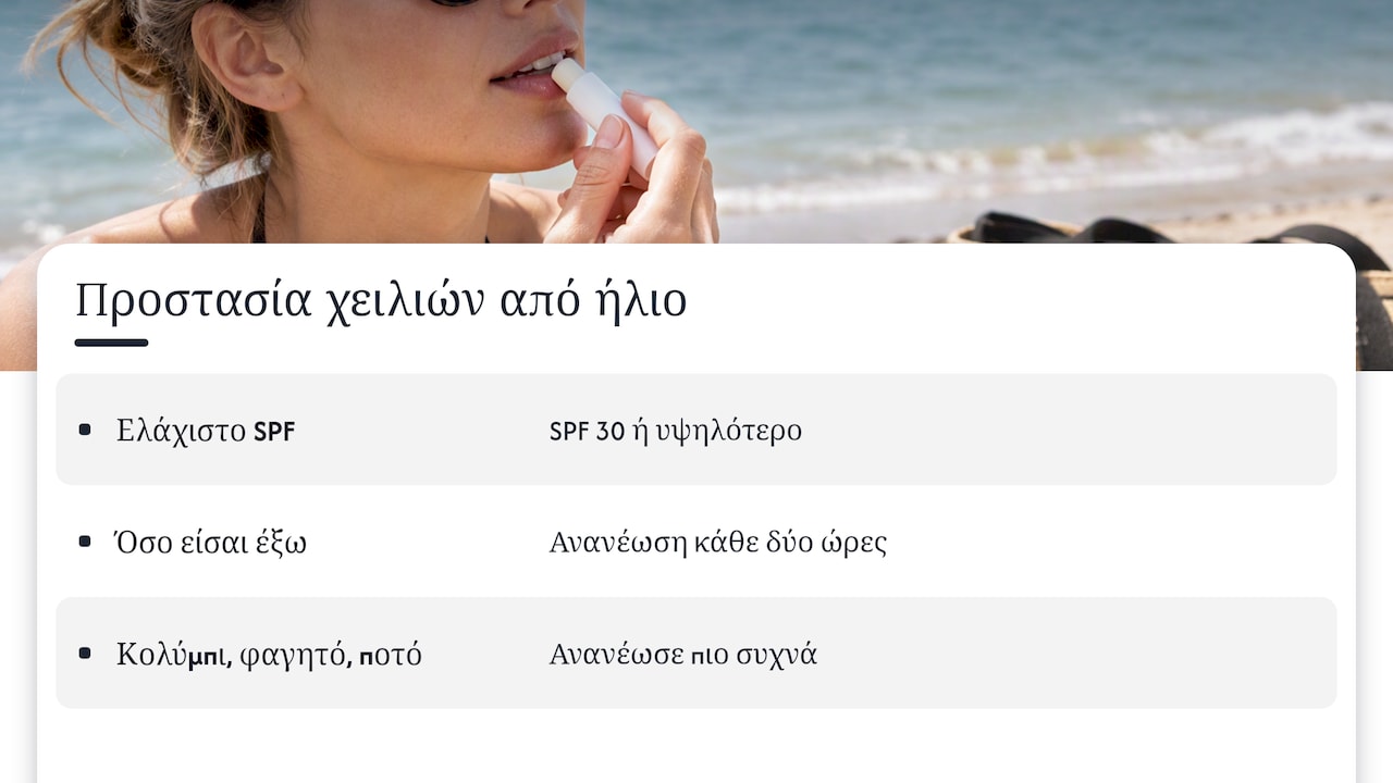 Οδηγίες SPF και ανανέωσης balm χειλιών
